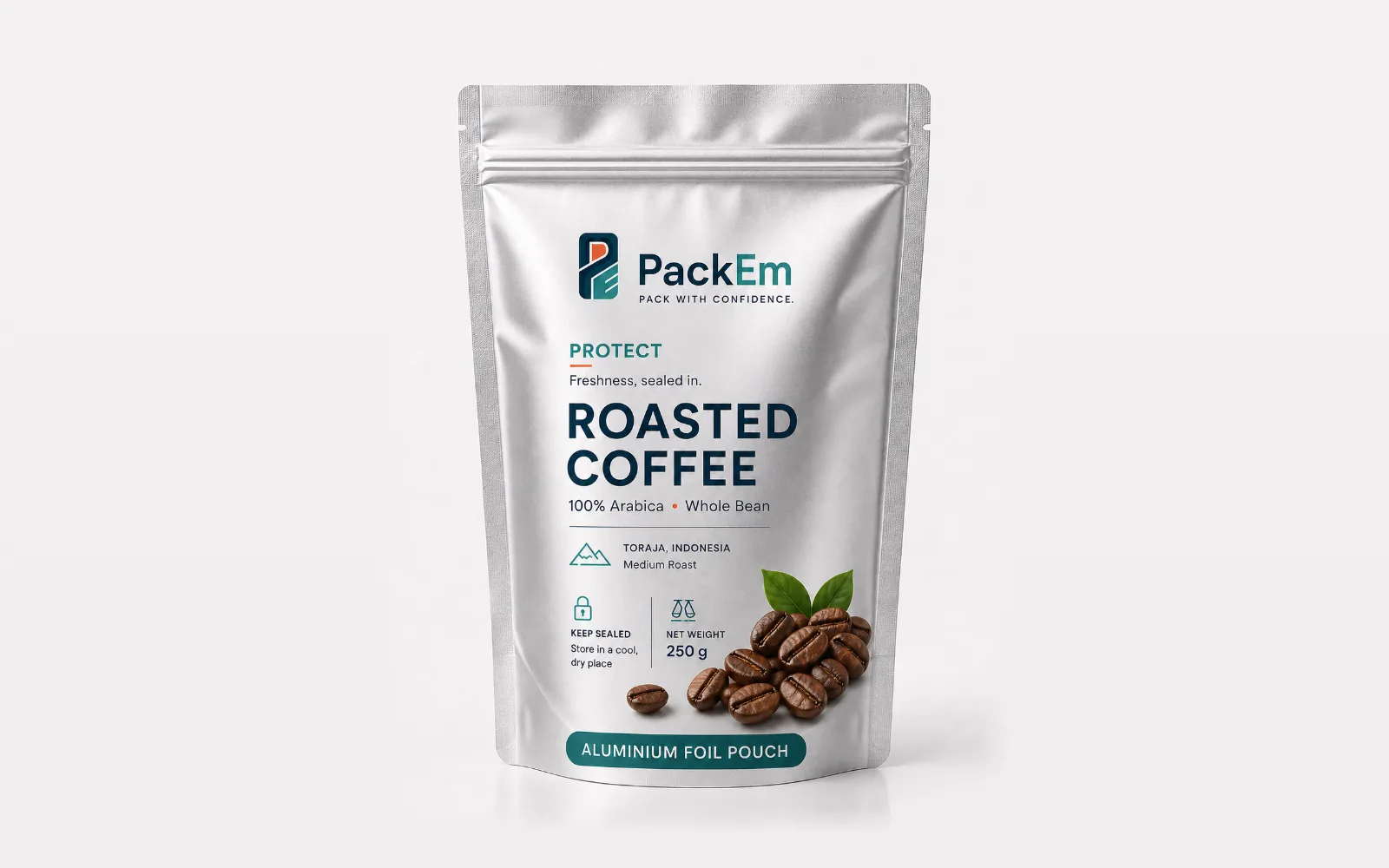 PackEm aluminium foil coffee pouch