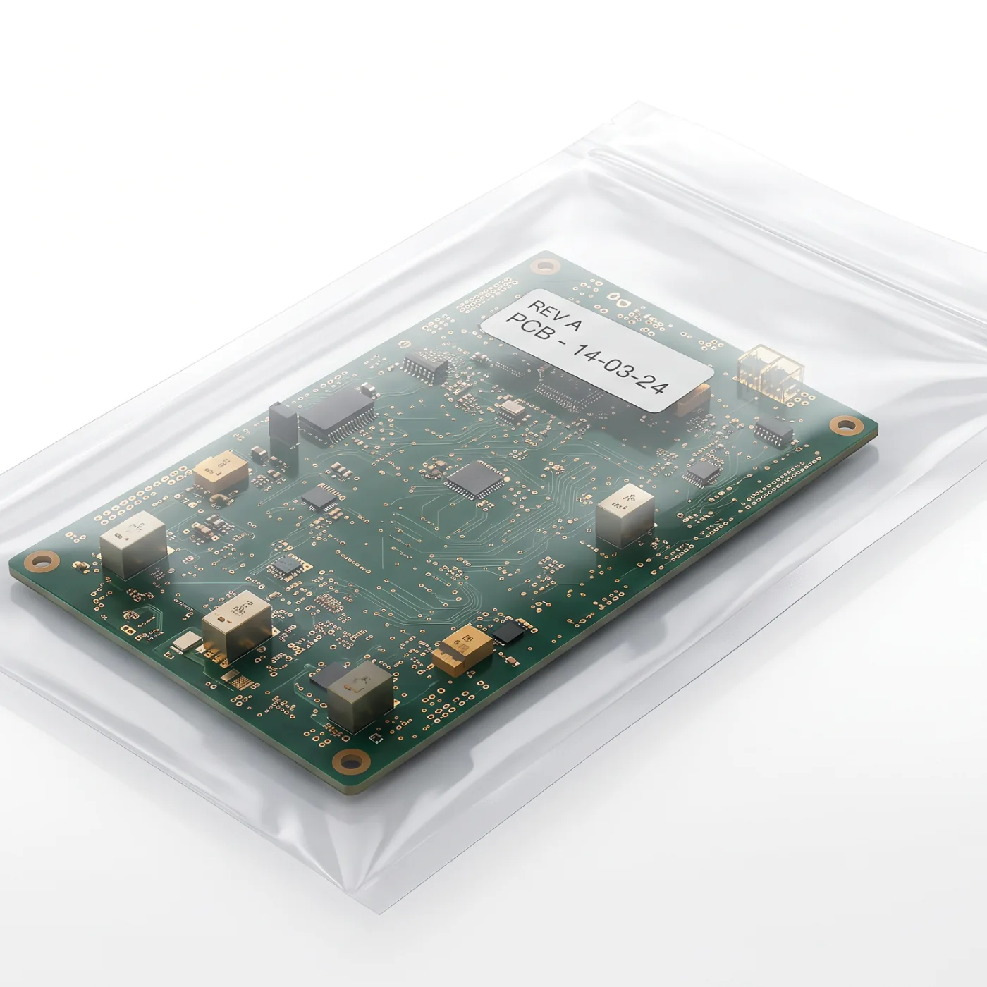 Circuit board in an antistatic bag