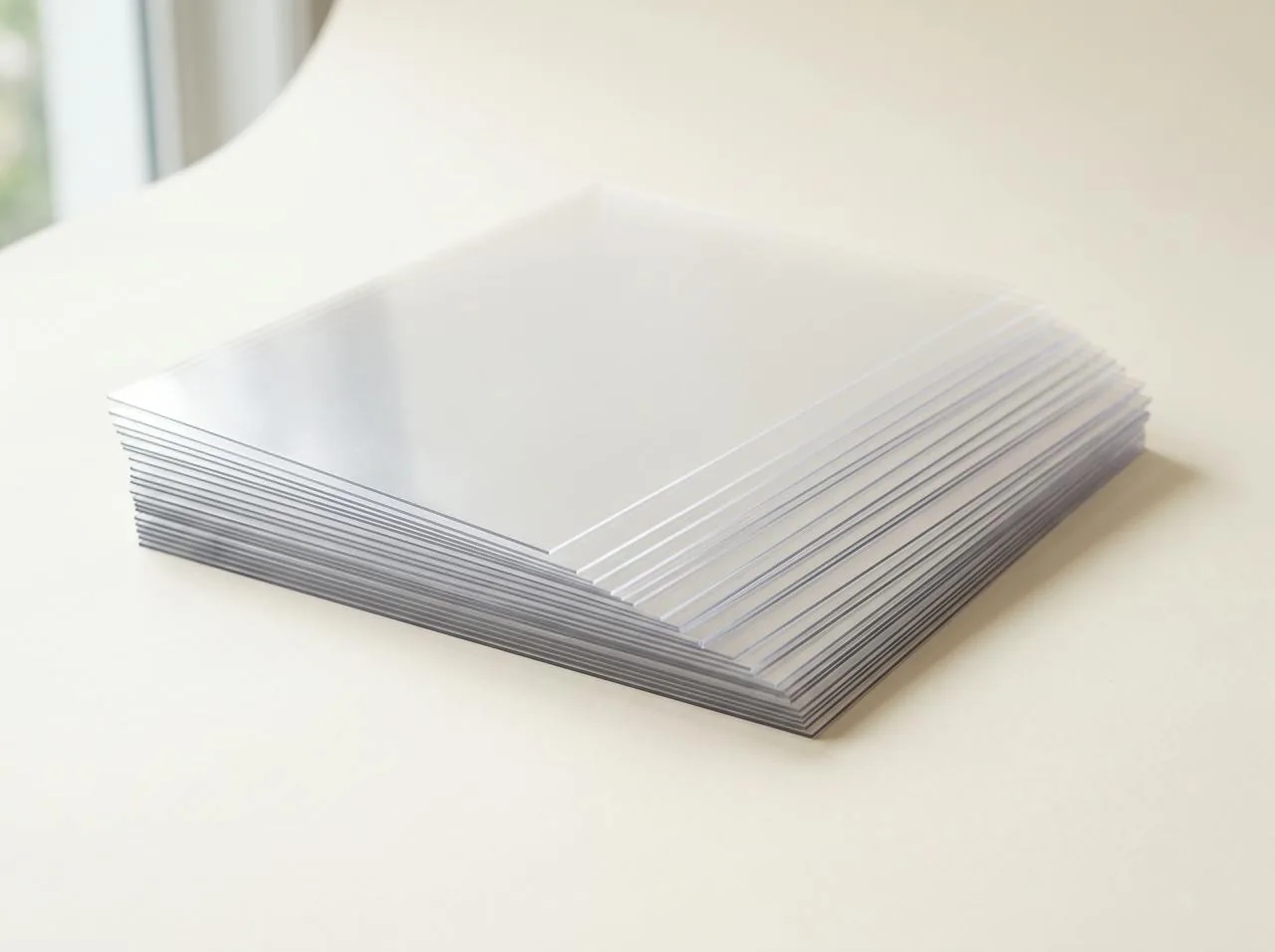 Stack of clear CPP film sheets